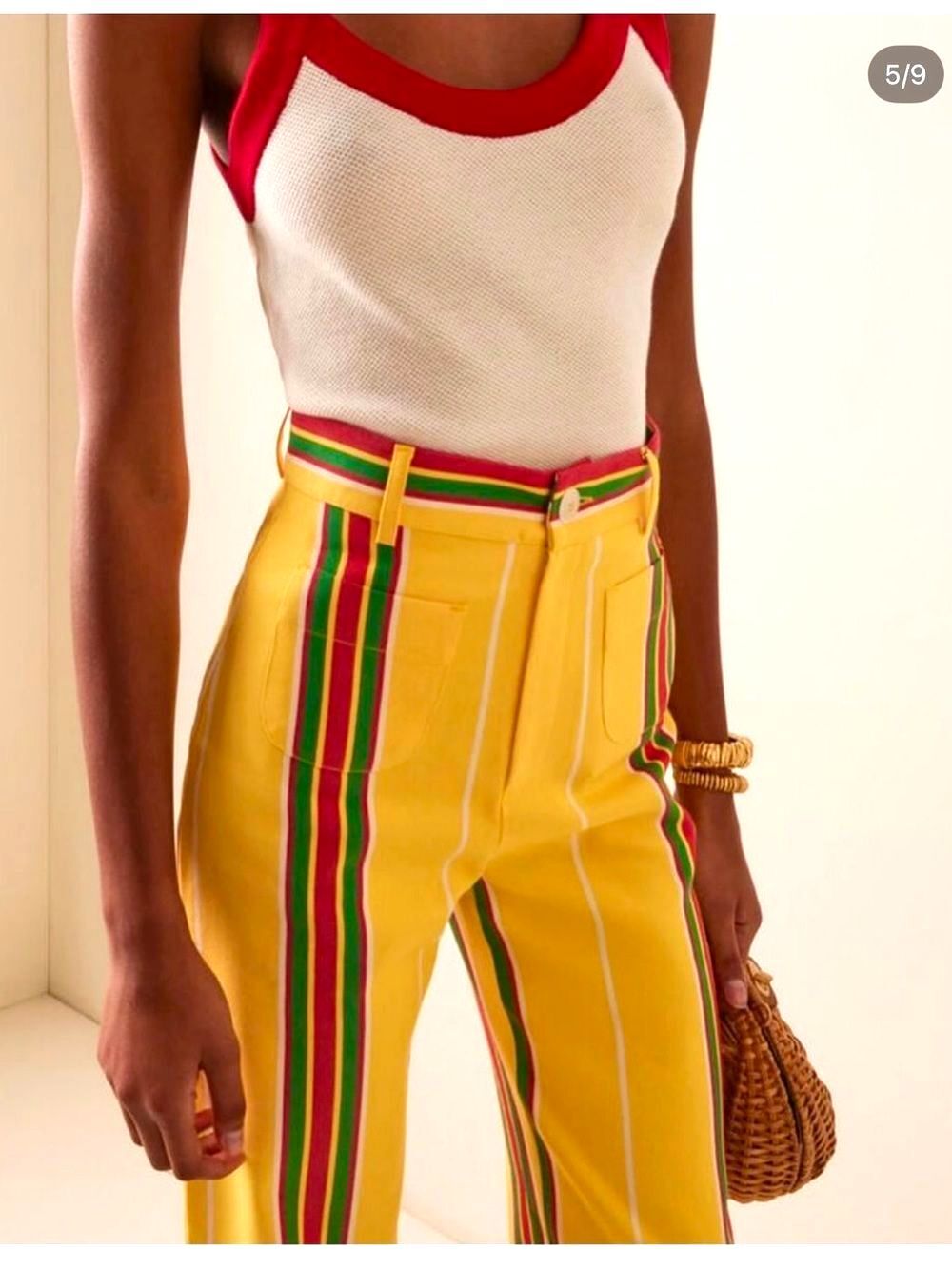 LA VESTE Darling Pippi Striped High-Waisted Trouser Pants Sz 2/S NWT $255!! - Picture 2 of 6